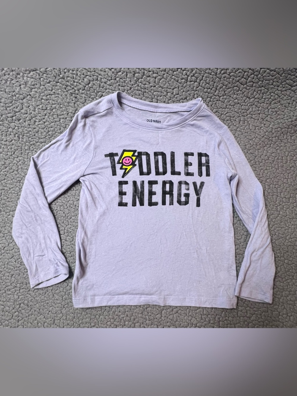 Old Navy Toddler 5T Purple Long Sleeve Crew Neck Graphic Cotton Tee